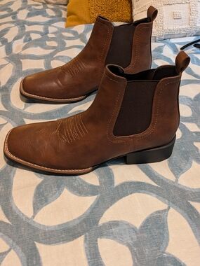 Brown Western Ankle Boots for Men